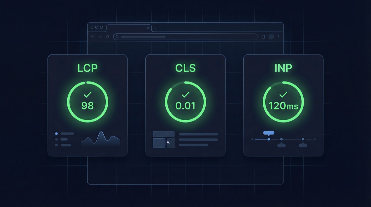 Core Web Vitals 2026: LCP, CLS och INP förklarade för beslutsfattare
